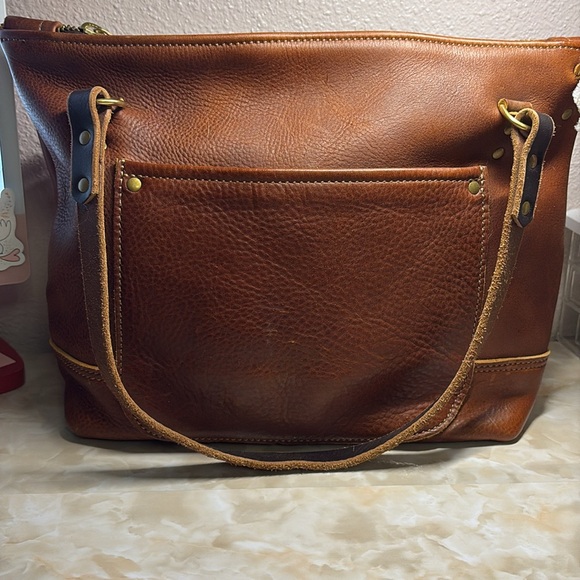 Genuine, leather tote bag custom-made - Picture 4 of 10